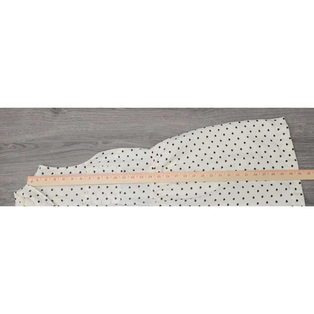 Ann Taylor LOFT Womens Sleeveless Mini Dress Cream Black Polka Dot Size 0 Collar - Picture 7 of 7